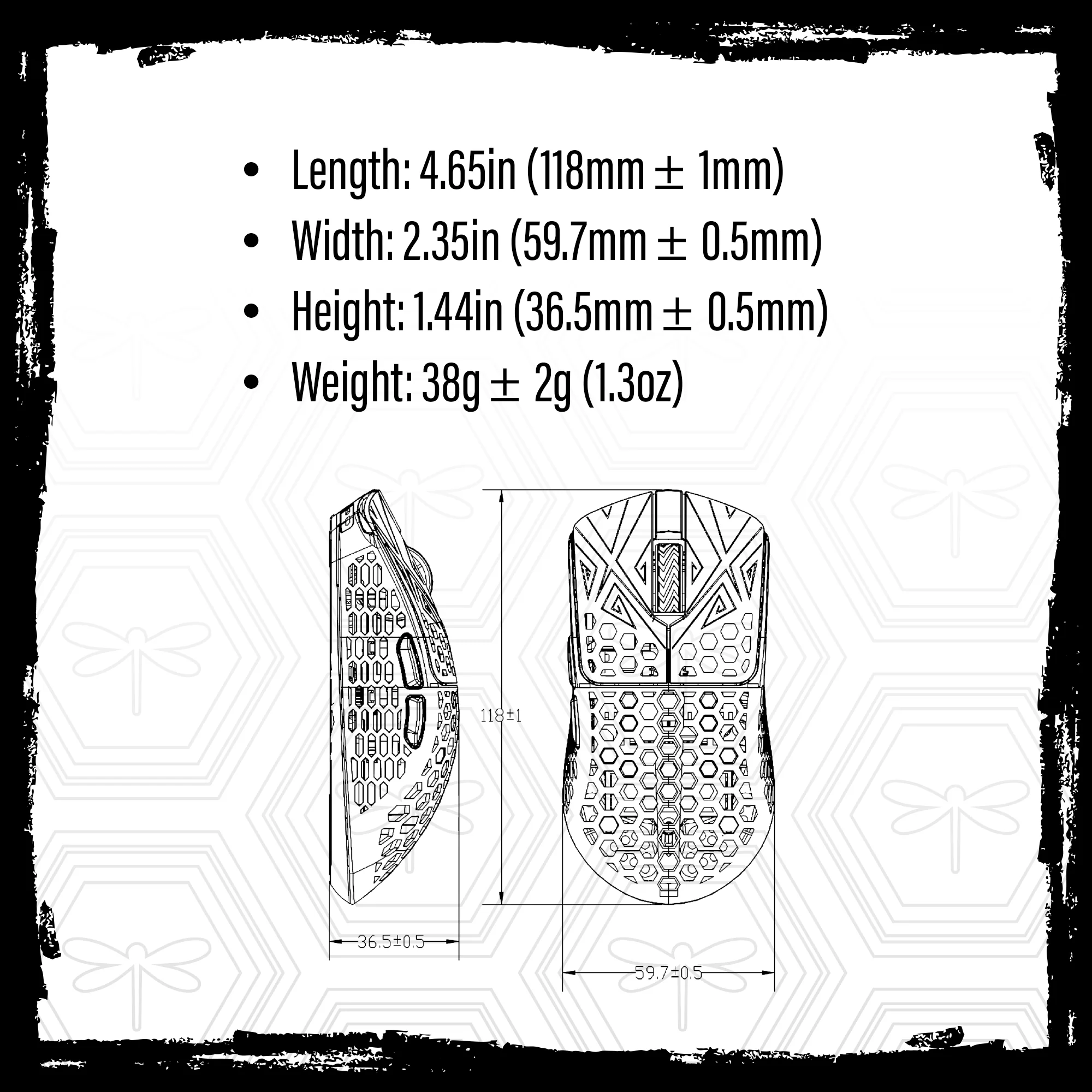 TENKO® - AKITSU SMALL 38g Carbon Fiber 8K Wireless Gaming Mouse - Image 9